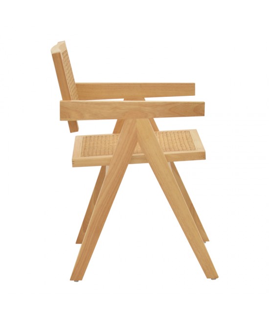 Πολυθρόνα Kalen pakoworld φυσικό rubberwood 52x59x79εκ