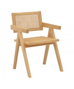 Πολυθρόνα Kalen pakoworld φυσικό rubberwood 52x59x79εκ