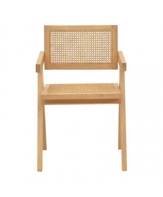 Πολυθρόνα Kalen pakoworld φυσικό rubberwood 52x59x79εκ