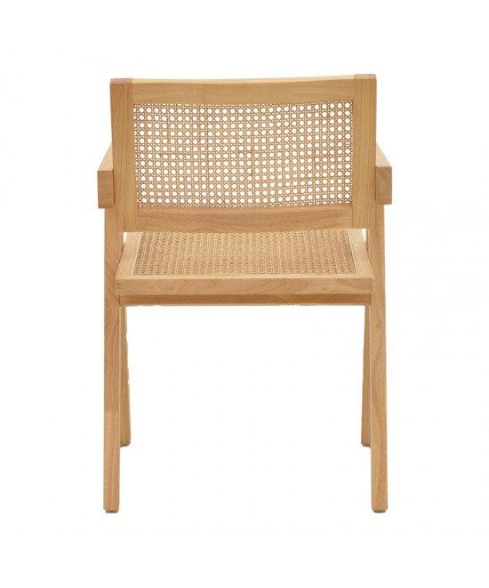 Πολυθρόνα Kalen pakoworld φυσικό rubberwood 52x59x79εκ
