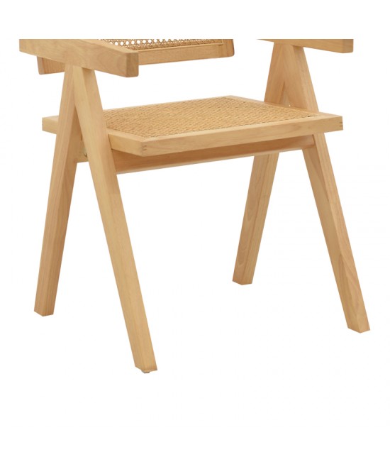 Πολυθρόνα Kalen pakoworld φυσικό rubberwood 52x59x79εκ