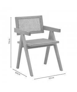 Πολυθρόνα Kalen pakoworld φυσικό rubberwood 52x59x79εκ
