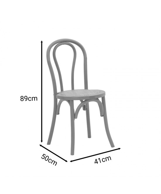 Καρέκλα Azhel pakoworld φυσικό ξύλο οξιάς-έδρα φυσικό rattan 41x50x89εκ