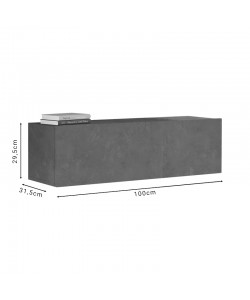 Έπιπλο τηλεόρασης επιτοίχιο Serit pakoworld αντικέ ανθρακί μελαμίνης 100x31.5x29.5εκ