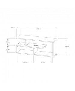 Έπιπλο τηλεόρασης Waldo pakoworld φυσικό μελαμίνης 100x29,5x40εκ