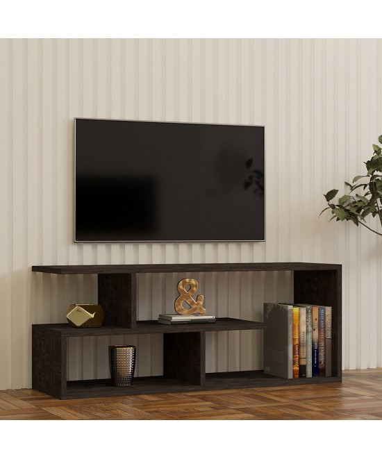 Έπιπλο τηλεόρασης Waldo pakoworld μαύρο-ανθρακί μελαμίνης 100x29,5x40εκ