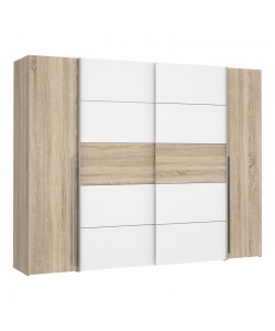 Ντουλάπα ρούχων Verzo pakoworld τετράφυλλη oak-λευκό μελαμίνης 270,5x61.5x210.5εκ