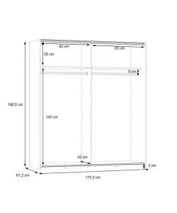Ντουλάπα ρούχων Noez pakoworld δίφυλλη με ράφια sonoma μελαμίνης 170.5x61x190.5εκ Ντουλάπα ρούχων Noez pakoworld δίφυλλη με ράφια sonoma μελαμίνης 170.5x61x190.5εκ