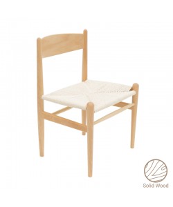 Καρέκλα Conan pakoworld φυσικό ξύλο oξιάς-έδρα φυσικό σχοινί 52x46x78εκ
