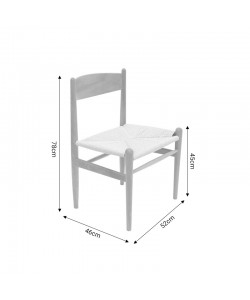 Καρέκλα Conan pakoworld φυσικό ξύλο oξιάς-έδρα φυσικό σχοινί 52x46x78εκ