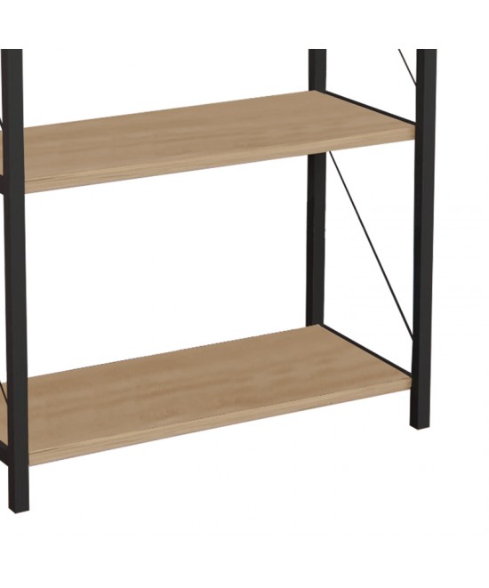 Βιβλιοθήκη Jackrey pakoworld oak μελαμίνης-μαύρο μέταλλο 60x30x114εκ Βιβλιοθήκη Jackrey pakoworld oak μελαμίνης-μαύρο μέταλλο 60x30x114εκ