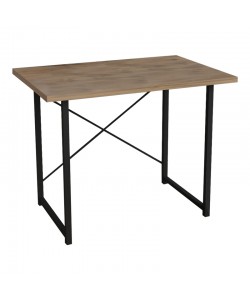 Γραφείο εργασίας Ustando pakoworld oak μελαμίνης-μαύρο μέταλλο 90x60x72εκ