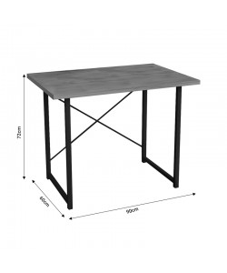 Γραφείο εργασίας Ustando pakoworld oak μελαμίνης-μαύρο μέταλλο 90x60x72εκ