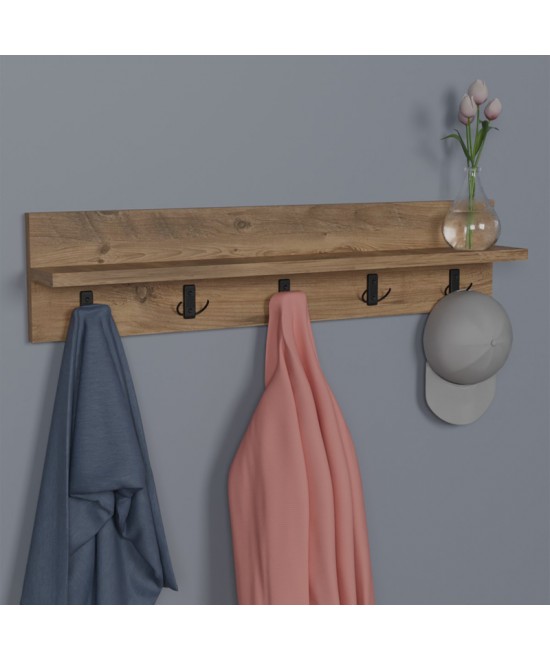 Κρεμάστρα τοίχου Esform pakoworld oak μελαμίνης 80x11x18εκ