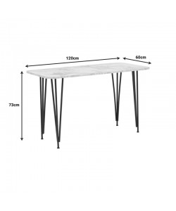 Τραπέζι Polkan pakoworld λευκό μαρμάρου μελαμίνης-μαύρο μέταλλο 120x60x73εκ Τραπέζι Polkan pakoworld λευκό μαρμάρου μελαμίνης-μαύρο μέταλλο 120x60x73εκ