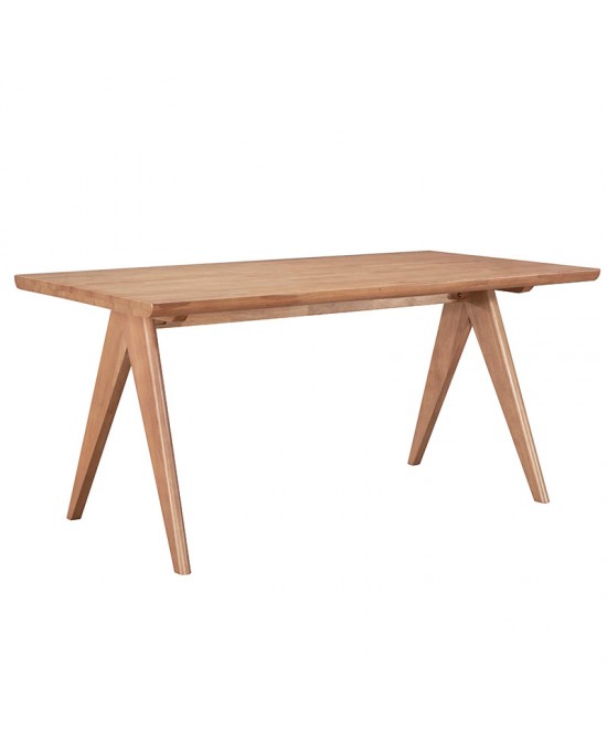 Τραπεζαρία Winslow pakoworld σετ 7τεμ ξύλο rubberwood σε ανοιχτό καρυδί απόχρωση 160x85x75εκ