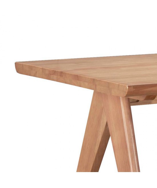 Τραπεζαρία Winslow pakoworld σετ 7τεμ ξύλο rubberwood σε ανοιχτό καρυδί απόχρωση 160x85x75εκ