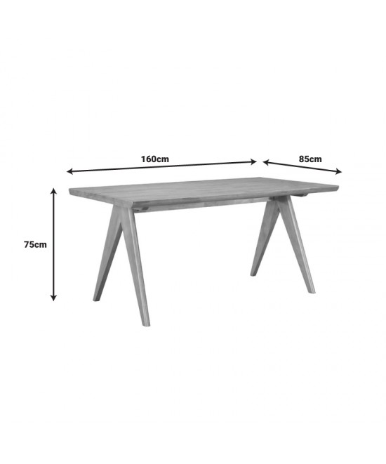 Τραπεζαρία Winslow pakoworld σετ 7τεμ ξύλο rubberwood σε ανοιχτό καρυδί απόχρωση 160x85x75εκ