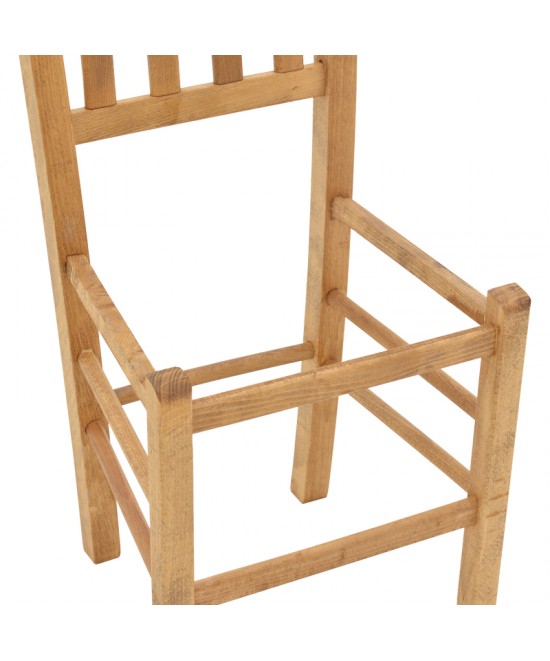 Καρέκλα καφενείου Σύρος pakoworld μασίφ ξύλο οξιάς λούστρο καρυδί 41x42x92εκ