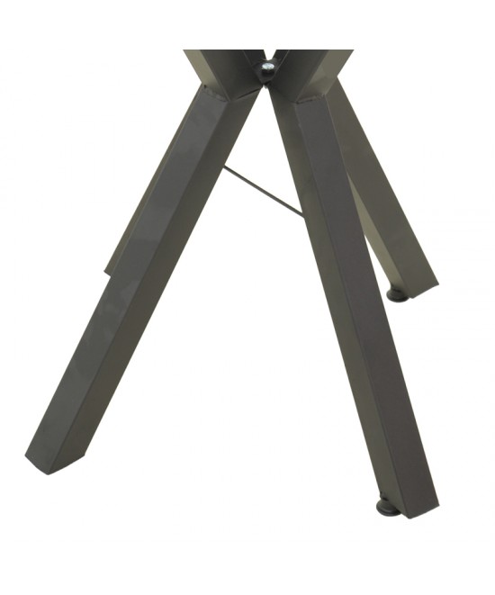 Τραπέζι Prestone pakoworld λευκό μαρμάρου μελαμίνης-μαύρο μέταλλο 70x70x75εκ