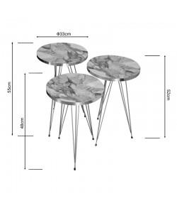 Βοηθητικά τραπέζια Wakmi pakoworld σετ 3τεμ γκρι μπεζ μαρμάρου μελαμίνης-χρυσό μέταλλο Βοηθητικά τραπέζια Wakmi pakoworld σετ 3τεμ γκρι μπεζ μαρμάρου μελαμίνης-χρυσό μέταλλο