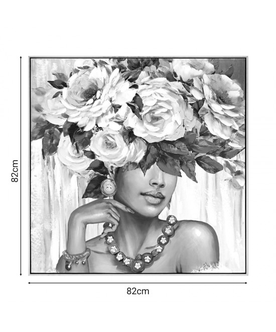 Πίνακας σε καμβά Flowergirl Inart 82x4.5x82εκ