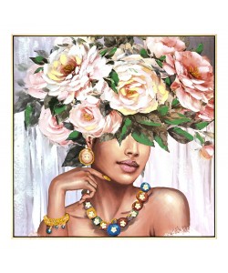 Πίνακας σε καμβά Flowergirl Inart 82x4.5x82εκ