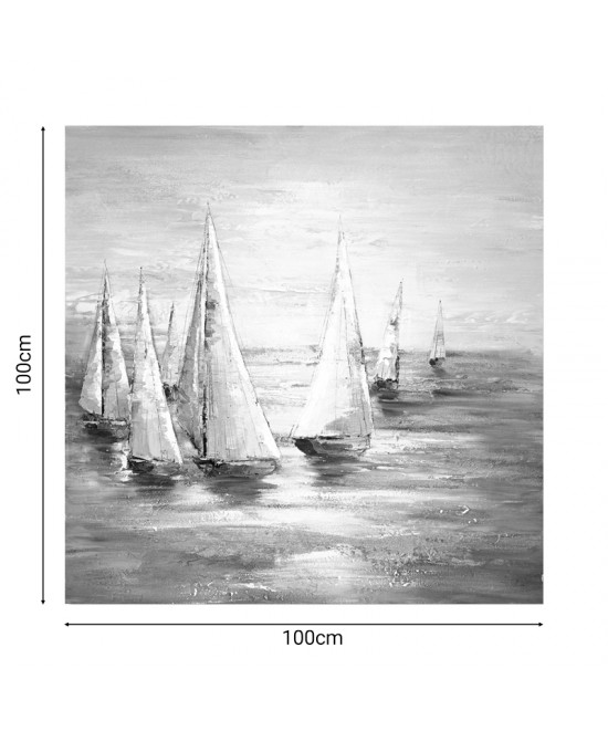 Πίνακας σε καμβά Sailer I Inart 100x3x100εκ Πίνακας σε καμβά Sailer I Inart 100x3x100εκ