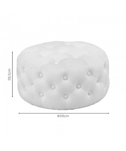 Σκαμπό-πουφ Ferdia pakoworld βελούδο κρεμ Φ59x28.5εκ