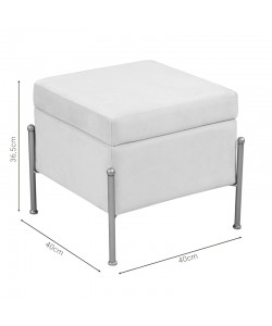 Σκαμπό-μπαούλο Panton pakoworld βελούδο κρεμ-χρυσό 40x40x36,5εκ