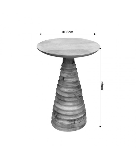 Βοηθητικό τραπέζι Souler Inart καφέ μασίφ mango ξύλο Φ38x56εκ