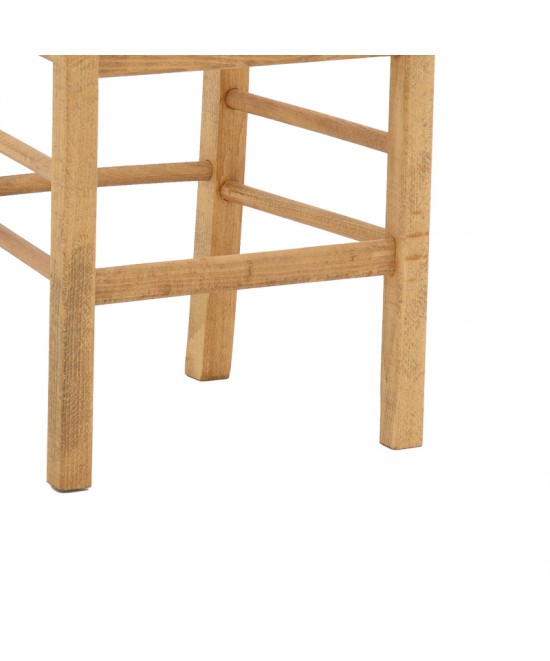 Καρέκλα καφενείου με ψάθα Damnir-Charchie pakoworld μασίφ ξύλο οξιάς λούστρο καρυδί 41x42x92εκ