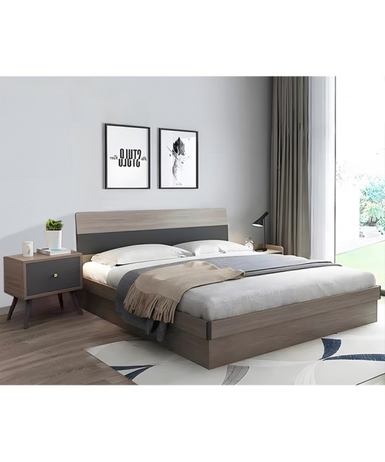 Κρεβάτι Daizy pakoworld μονό με αποθηκευτικό χώρο ανοιχτό καρυδί-γκρι 120x200εκ