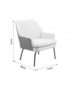 Πολυθρόνα Kieran pakoworld ύφασμα γκρι- πόδι μαύρο 77x69x82.5εκ