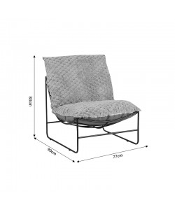 Πολυθρόνα Chopie pakoworld ύφασμα γκρι ποντικί-μαύρο πόδι 77x90x83εκ