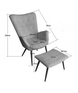 Πολυθρόνα με υποπόδιο Dorita pakoworld βελούδο σάπιο μήλο-πόδι μαύρο μέταλλο 68.5x76x103εκ