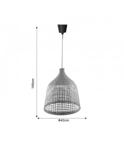 Φωτιστικό οροφής Axien Inart Ε27 μπαμπού σε φυσική απόχρωση Φ42x48εκ