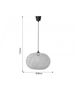 Φωτιστικό οροφής μονόφωτο Universe Inart Ε27 φυσικό μπαμπού Φ38x31εκ