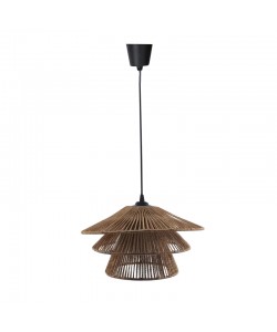Φωτιστικό οροφής μονόφωτο Oakim Inart Ε27 καφέ paper rope Φ35.5x19εκ
