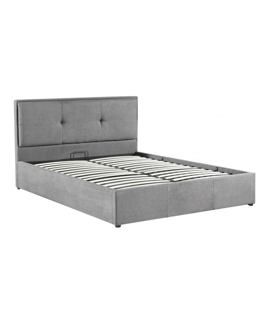 Κρεβάτι διπλό Sonnie pakoworld με αποθηκευτικό χώρο ύφασμα ανθρακί 150x200εκ