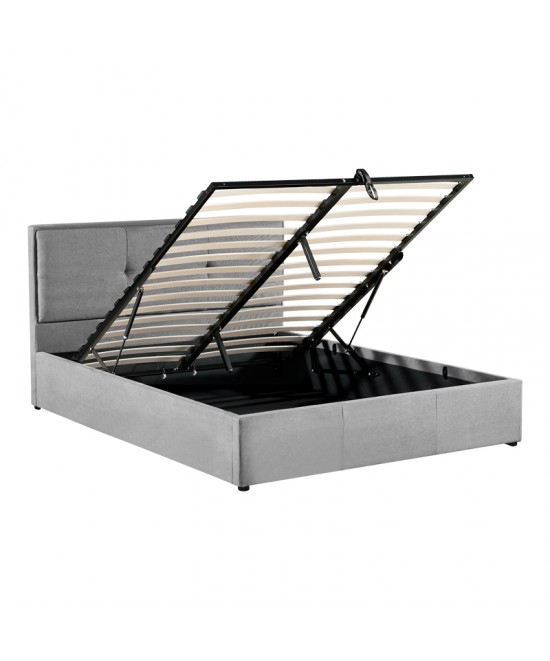 Κρεβάτι διπλό Sonnie pakoworld με αποθηκευτικό χώρο ύφασμα ανθρακί 150x200εκ