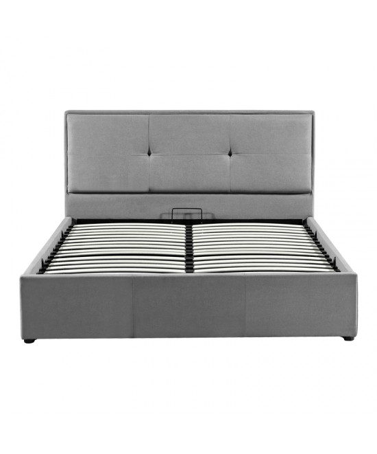 Κρεβάτι διπλό Sonnie pakoworld με αποθηκευτικό χώρο ύφασμα ανθρακί 150x200εκ