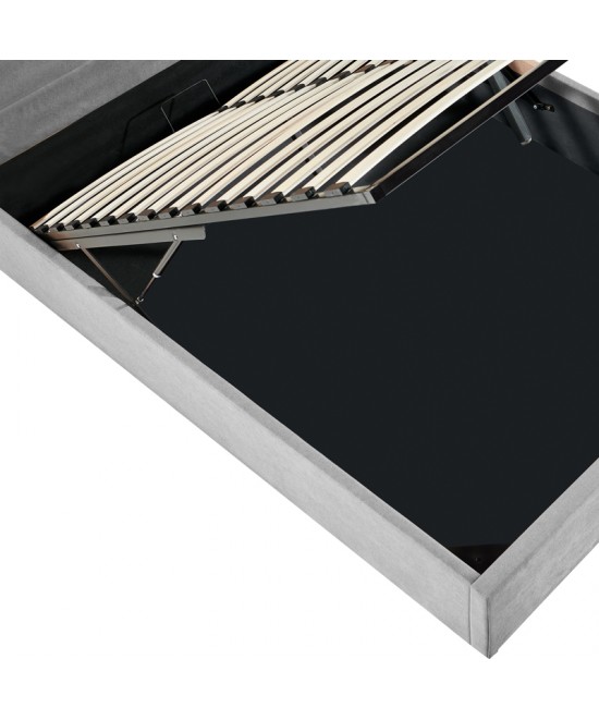 Κρεβάτι διπλό Sonnie pakoworld με αποθηκευτικό χώρο ύφασμα ανθρακί 150x200εκ