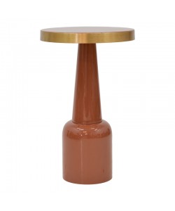 Βοηθητικό τραπέζι Easyful Inart σάπιο μήλο-χρυσό μέταλλο Φ40x65εκ