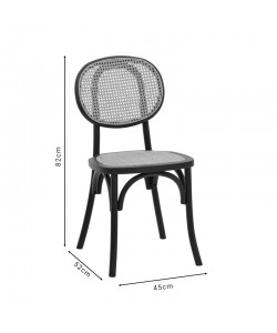 Καρέκλα στοιβαζόμενη Zoel pakoworld μαύρο ξύλο οξιάς-φυσικό rattan 45x52x82εκ Καρέκλα στοιβαζόμενη Zoel pakoworld μαύρο ξύλο οξιάς-φυσικό rattan 45x52x82εκ