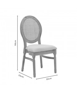 Καρέκλα Canco pakoworld φυσικό rubberwood-φυσικό rattan 50x55x98εκ