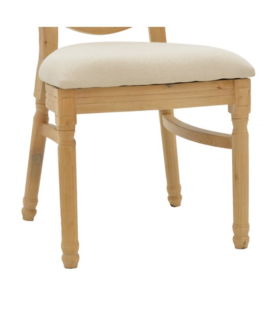 Καρέκλα Canco pakoworld φυσικό rubberwood-φυσικό rattan 50x55x98εκ