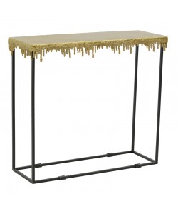 Κονσόλα Bulco Inart χρυσό-μαύρο μέταλλο 80.5x28x72εκ