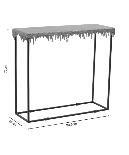 Κονσόλα Bulco Inart χρυσό-μαύρο μέταλλο 80.5x28x72εκ