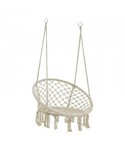 Αιώρα-κούνια κάθισμα Eventful pakoworld σχοινί μπεζ 82x82x133εκ